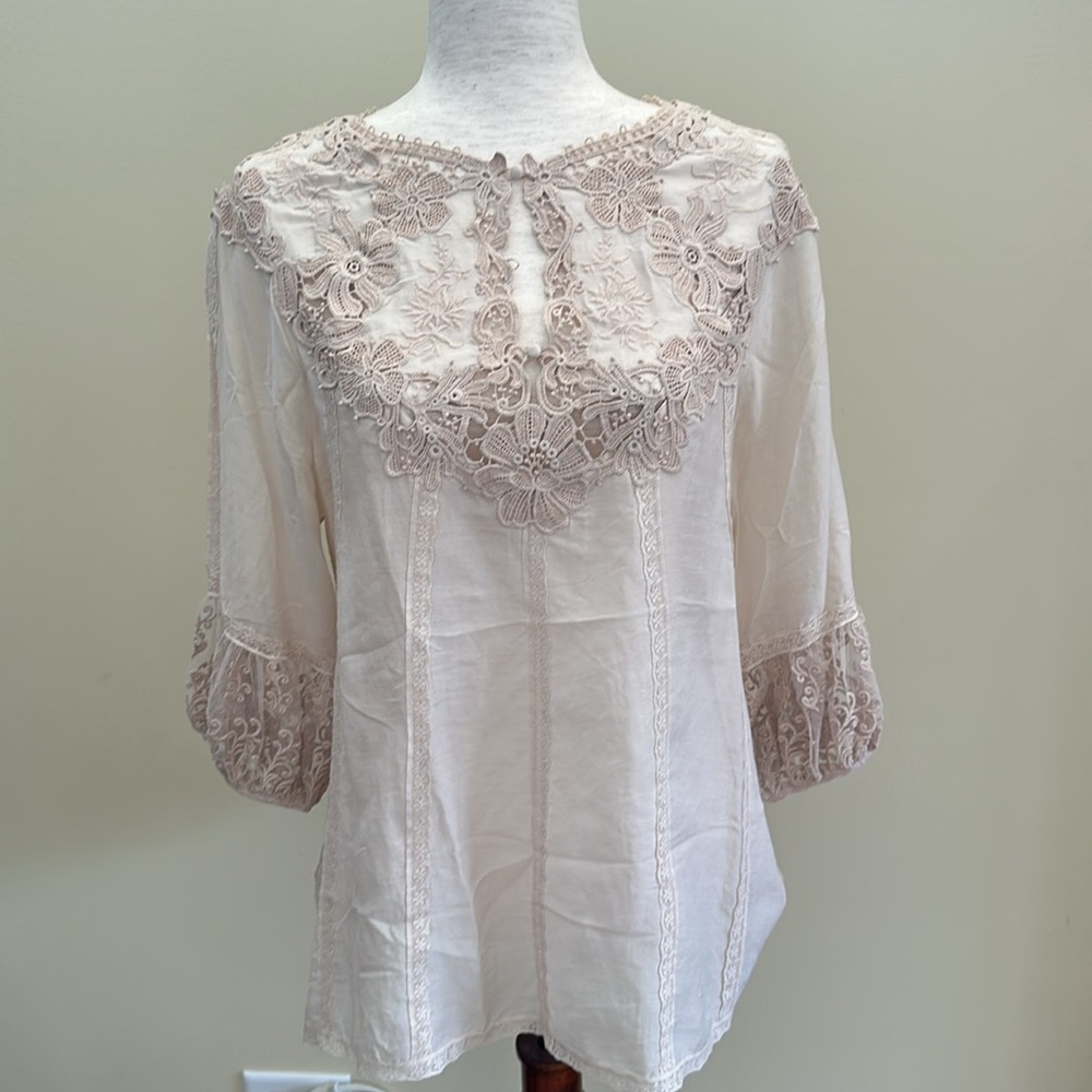 BCBG embroidered blouse size M